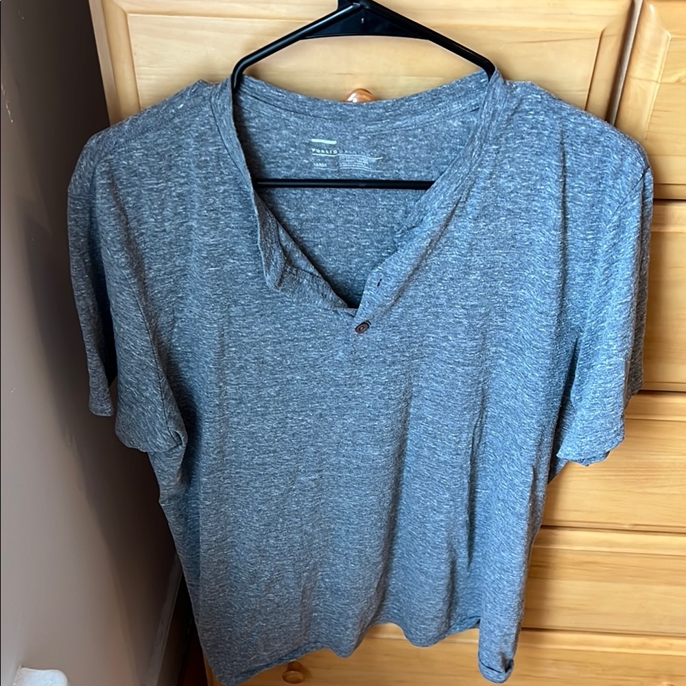 Men's Gray Henley Shirt